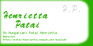 henrietta patai business card